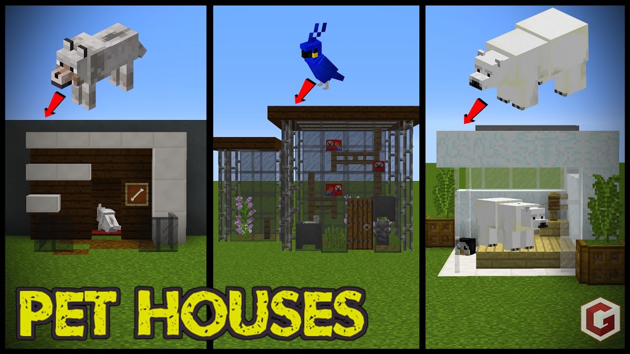 29 Minecraft Pet (Animal) House Designs! - YouTube