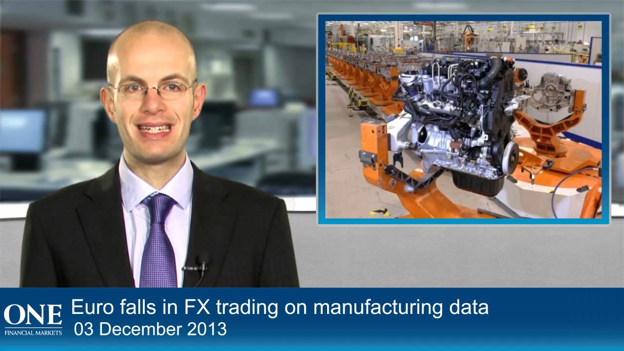 Euro falls in FX trading on manufacturing data