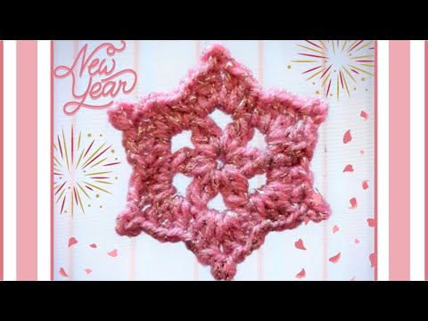Crochet Snowflake for Beginners Only Two Rounds (CC in English)