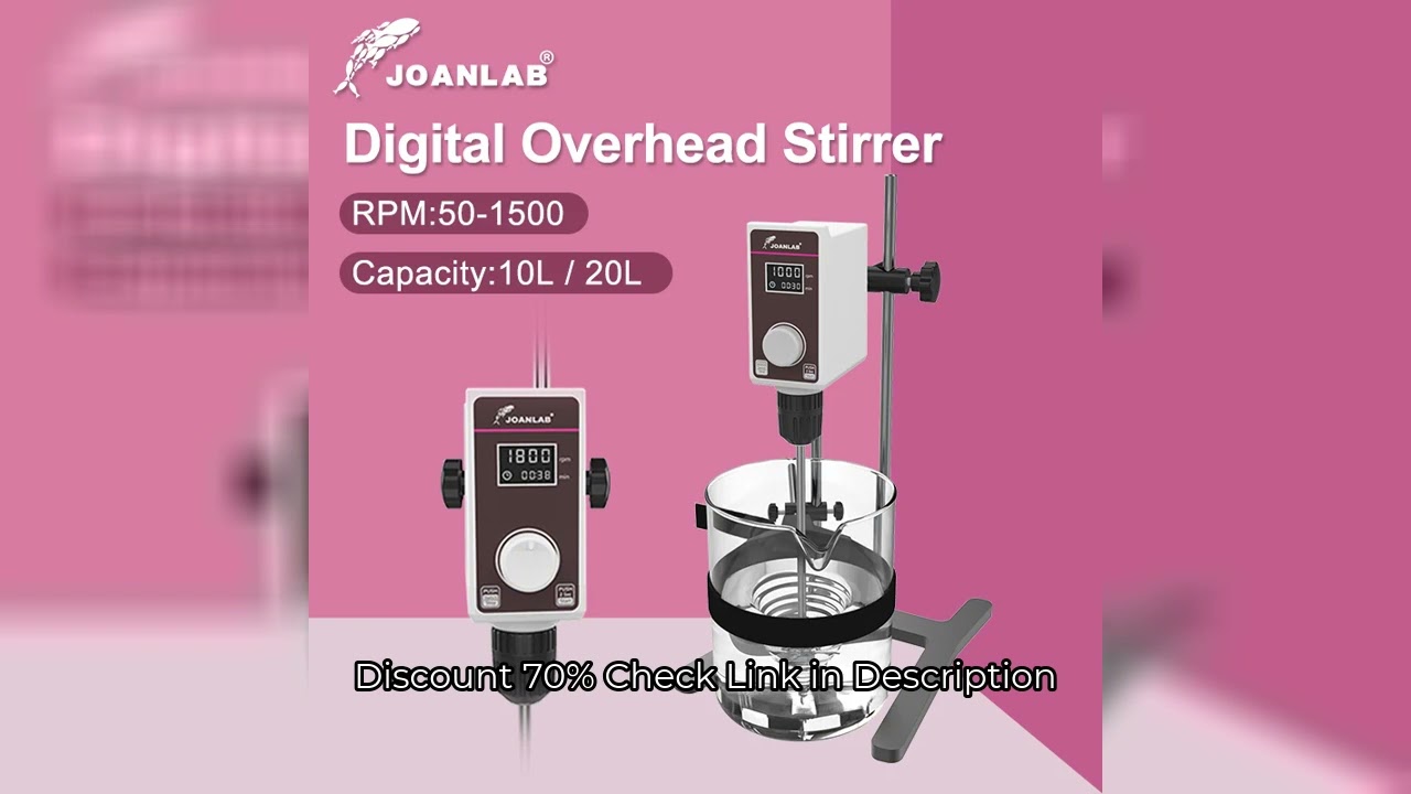 JOANLAB Electric Stirrer Laboratory Digital Display Overhead Stirrer Mixer Lab Equipment 20L 1500rpm