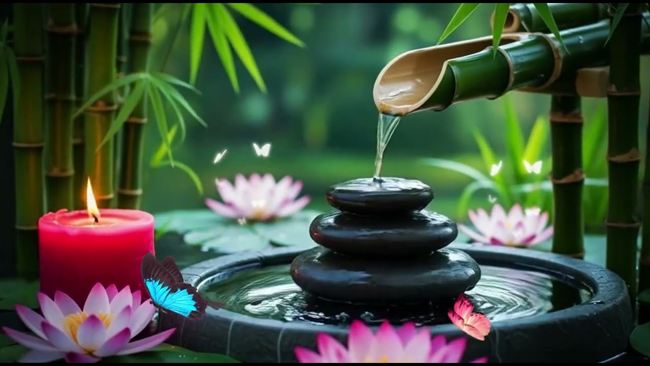 Relaxing Music Serene Spa Sounds | 1.53 Hours of Calming Music & Bamboo Water Fountain for Peace