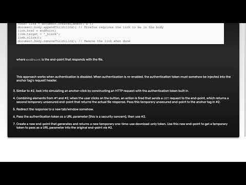 Triggering a large file download from a fully-formed response