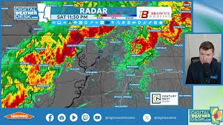 SCATTERED STORMS LINGER, SEVERE THREAT ENDING | 12:27am, Sunday 10/19/2025
