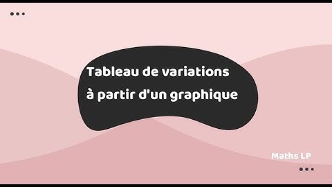 Tableau de variations à partir d