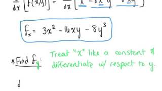 First Order Partial Derivatives (Example 1)