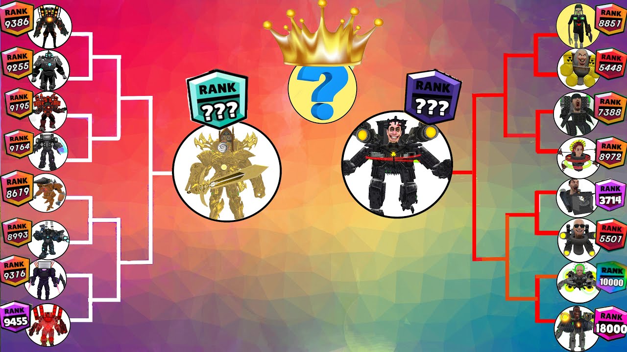 Skibidi toilet tournament brawl stars rank up Team Clock vs Team Titan Gman