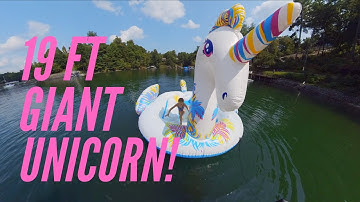 Experience the H2OGO! Giant Unicorn 19 ft Inflatable Unicorn