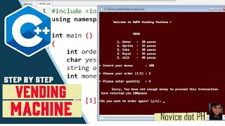 Step by Step to make Vending Machine program in C++ screenshot 5