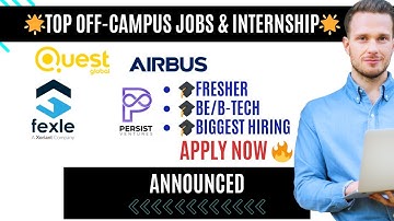 Quest Global, Airbus, FEXLE & Persist Ventures Hiring | OffCampus Freshers Jobs 2025–26 | Apply Now!