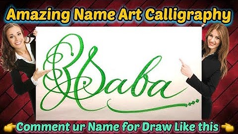 Saba Name Signature Calligraphy Status | How to Draw, Cursive Calligraphy with Cut Marker