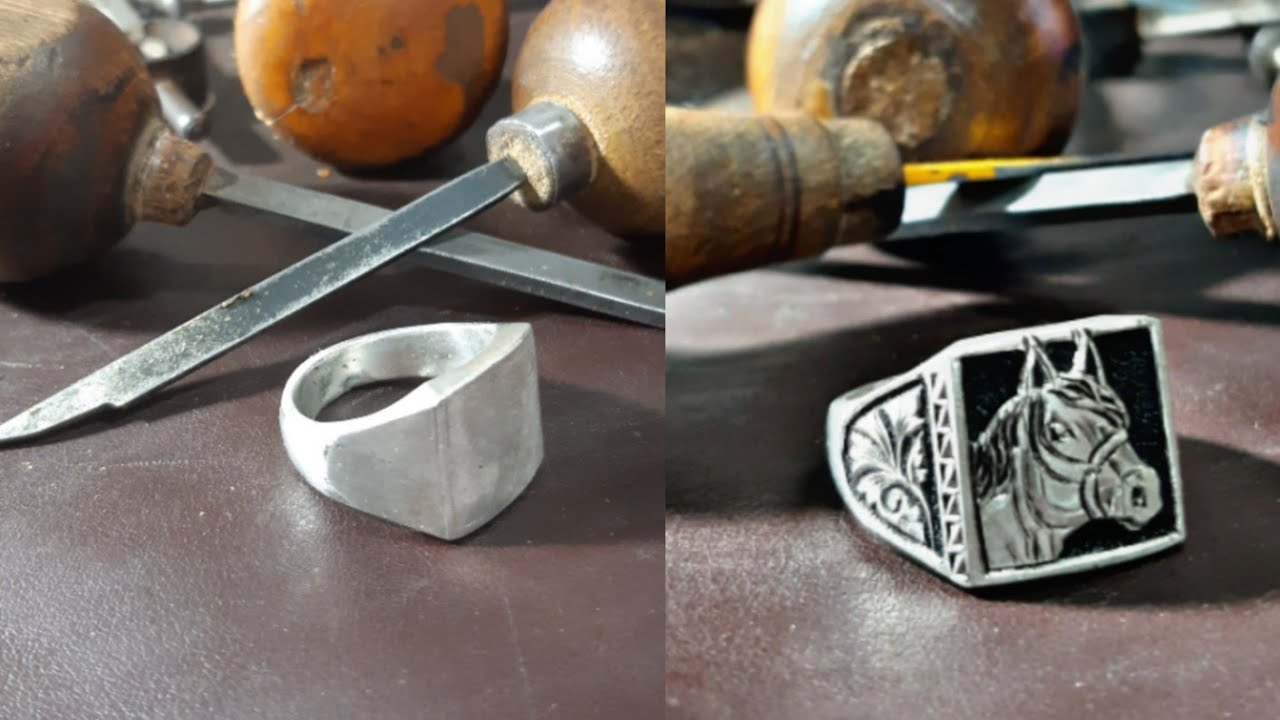  Hand Engraved Horse Ring #trending #horse  #engraving 