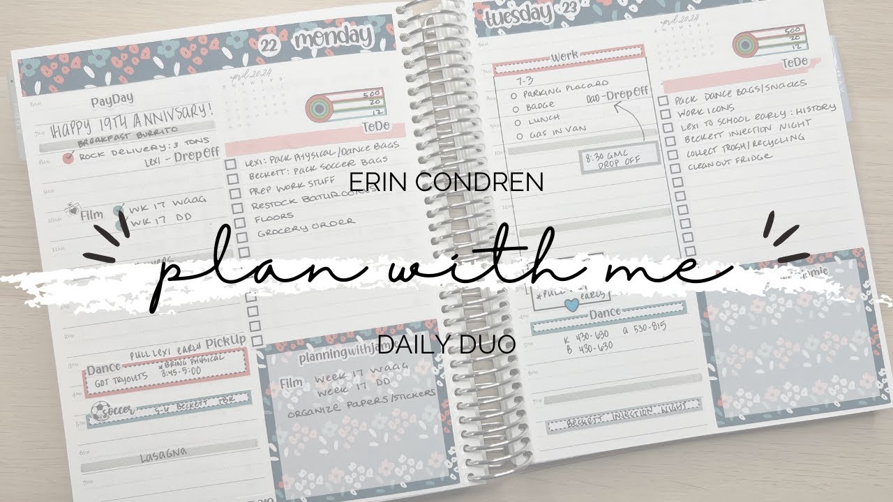 ERIN CONDREN DAILY DUO PLAN WITH ME | ERIN CONDREN | PLAN WITH ME ...