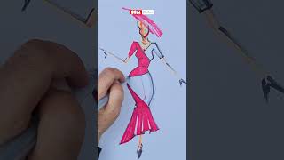 Elegant Fashion Sketch Tutorial | SSM Fashion #shorts