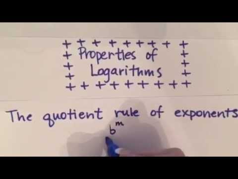 Properties of Logarithms (Part 2) - the Quotient Rule - YouTube