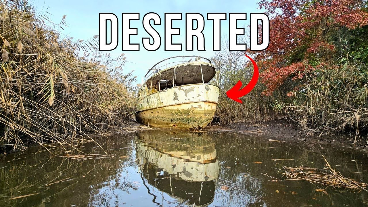 Urban Kayaking Adventure | Exploring an Abandoned 110 ft. Yacht Stuck in a Creek