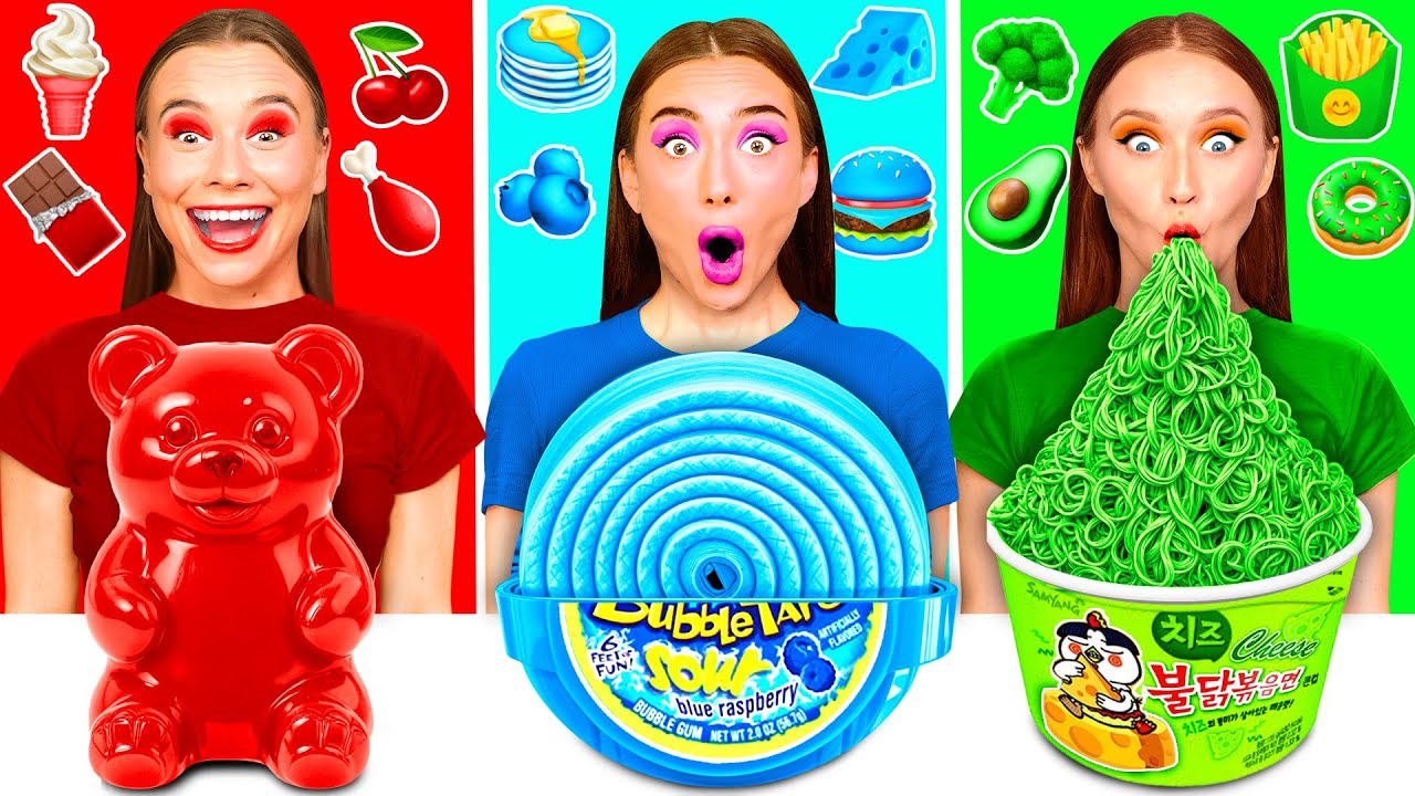 24 Часа Едим Еду Одного Цвета Челлендж | Битвы с едой от TeamTeen Challenge