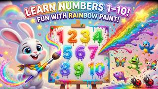 🌈 Learn Numbers 1–10 with Rainbow Paint Magic! | Fun Kids Learning Video