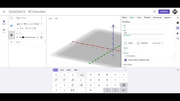 (MTS3100) Surface of Revolution Formed by Rotating a Function Graph about X-AXIS in GeoGebra 3D