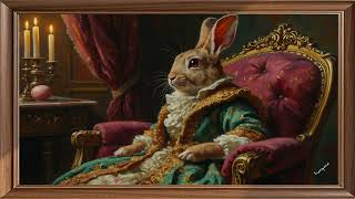 Royal Easter Bunny Portrait | Dark Moody Luxury Classical Art | Frame TV 4K screenshot 2