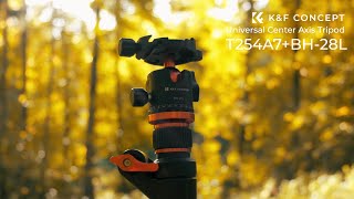 K&F CONCEPT Ultra High Camera Tripod T254A7 BH-28L | Patented Universal Center Axis Versatile Tripod