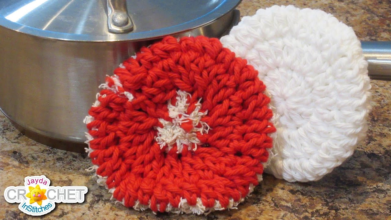 Easy Pot and Dish Scrubber Free Crochet Pattern - OkieGirlBling'n'Things