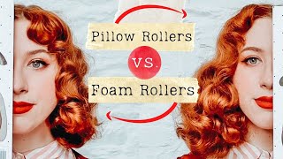 Pillow Rollers vs Foam Rollers for Vintage Curls!// Wet Set Hair Tutorial