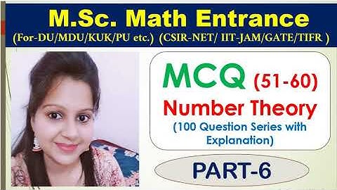 MCQ | Number Theory | Part-6 | M.sc Math Entrance | NET | GATE | IIT-JAM | TIFR |