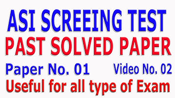 ASI (Assistant Sub Inspector) Past paper (solved) : Paper No. 1, Lesson No. 02