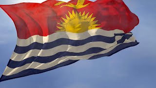 Kiribati: National anthem and waving flag
