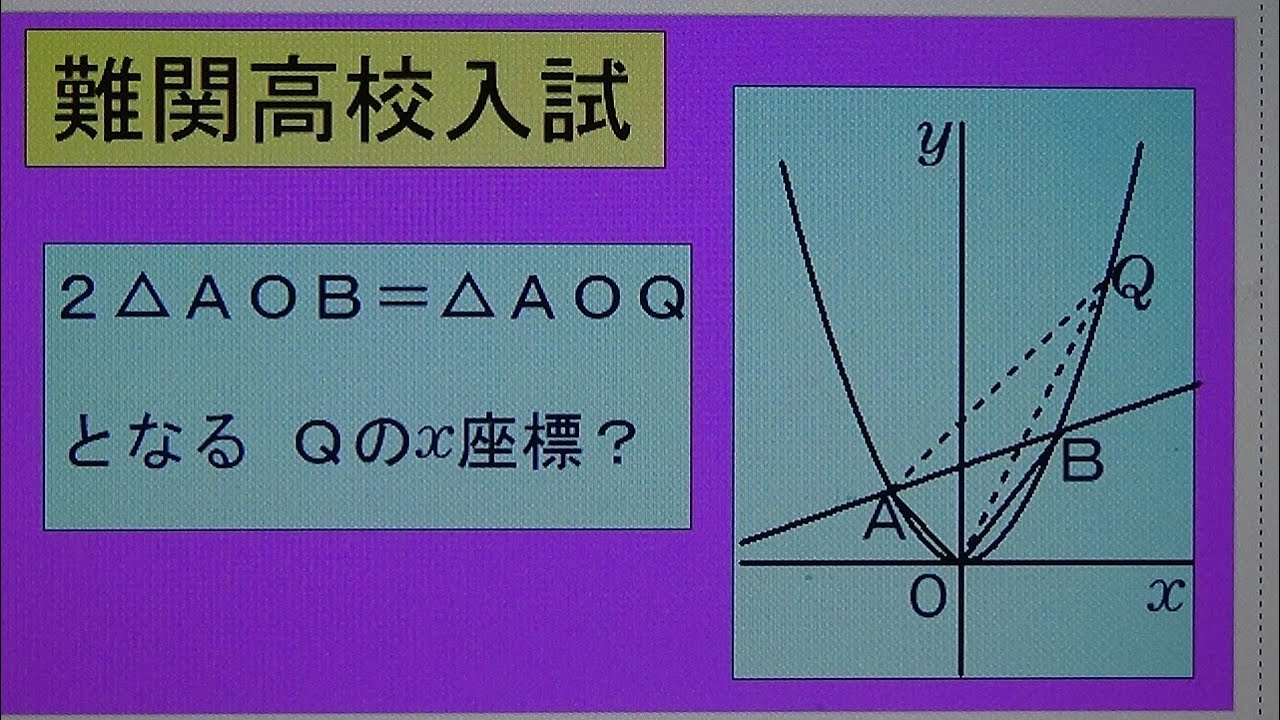 難関高校入試 放物線と三角形(等積変形） - YouTube