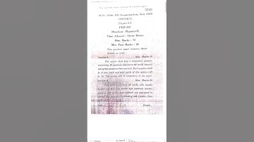 MSc 3Sem Physics Nuclear Physics Question Paper 2020#msc#physics#shorts