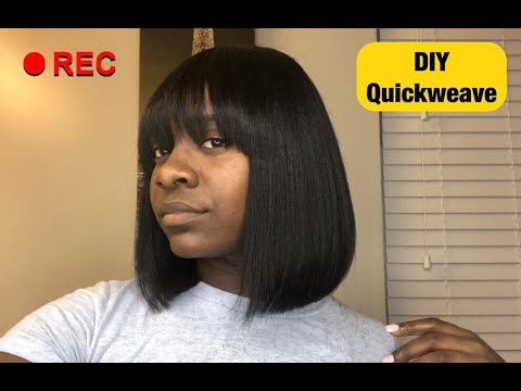 Diy| Start To Finish| Quick Weave Blunt Cut Bang Bob - Youtube