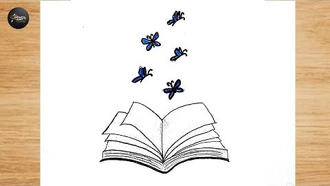 How to draw realistic open book with butterflies 📚 Pencil sketch drawing for beginners 👈🏻