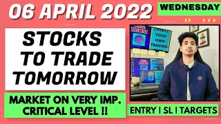 Nifty Prediction and Bank Nifty Analysis for Wednesday | 6 APRIL 2022 | Bank NIFTY Tomorrow