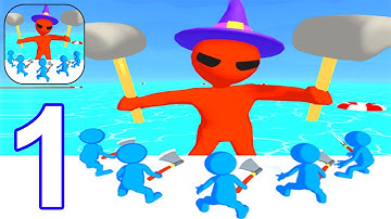 Crowd Giants - Gameplay Walkthrough Part 1 All Levels 1-8 (Android, iOS)