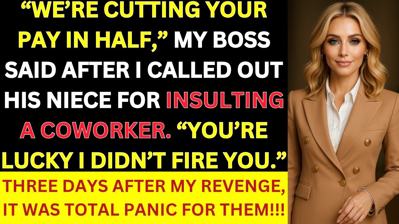 Начальник урезал мне зарплату вдвое за то, что я дал отпор его грубой племяннице. Я отомстил ему ...