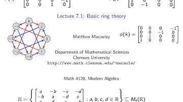 Visual Group Theory, Lecture 7.1: Basic ring theory