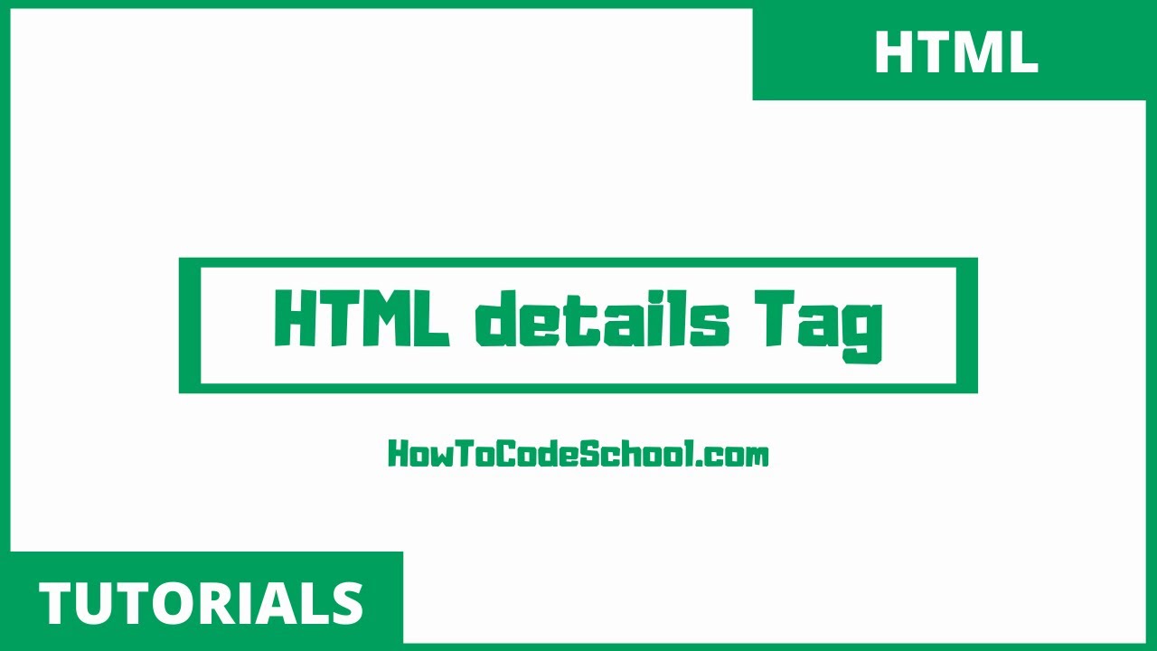 HTML details Tag - YouTube