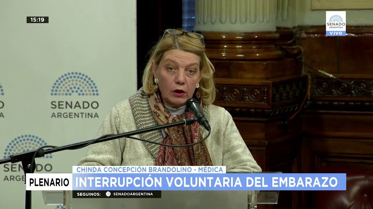 EN CONTRA:  CHINDA CONCEPCIÓN BRANDOLINO  MÉDICA CLINICA   DIRECTORA DE LA ONG PRO FAMILIA Y ACCIÓ