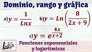 Dominio y Rango de funciones exponenciales y logarítmicas | #QuédateEnCasa y Estudia #Conmigo