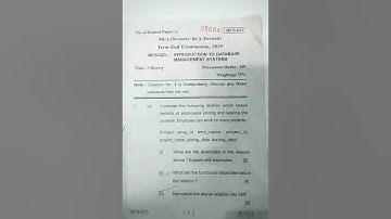MCS023(Database management system ) Question paper in June 2019