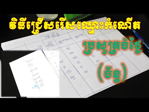 វិធីជ្រើសរើសឈ្មោះតាមថ្ងៃនៃព្យញ្ជនៈទាំង៣៣តួ(ថ្ងៃច័ន្ទ)