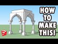 Modeling Indian Arch using SketchUp - no extensions needed!