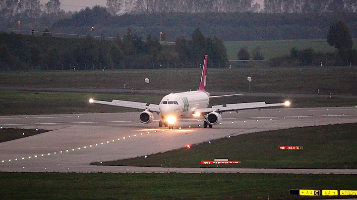 VIA Airbus A320 Landing at Leipzig/Halle Airport (Germany)
