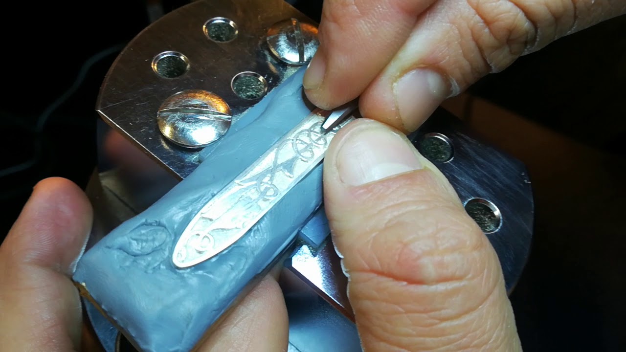 Engraving silver with air graver - YouTube