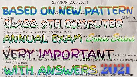 Class 9 Computer annual exam paper 2021 | Class 9 annual exam question paper with answer| class 9th