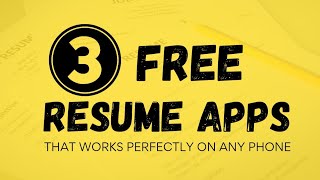 Free Resume Template // 3 free Apps for Building Great Resumes