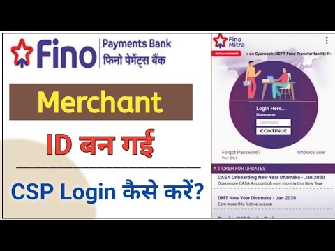 Fino payments bank First time CSP login l Fino Payment bank Merchant Login kaise kre