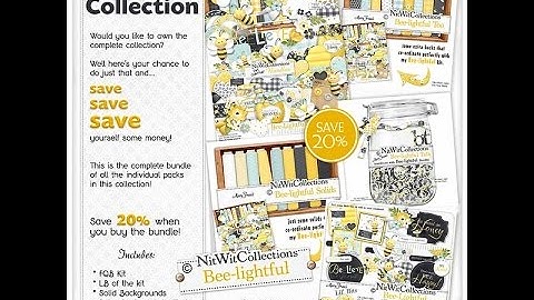 Nitwit Collections Bee-lightful Collection Digital Scrapbooking and Card Making Kit Video Release
