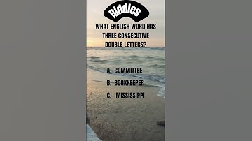 What English word has three consecutive double letters? #quiz #riddlejourney #facts #mindbendingquiz